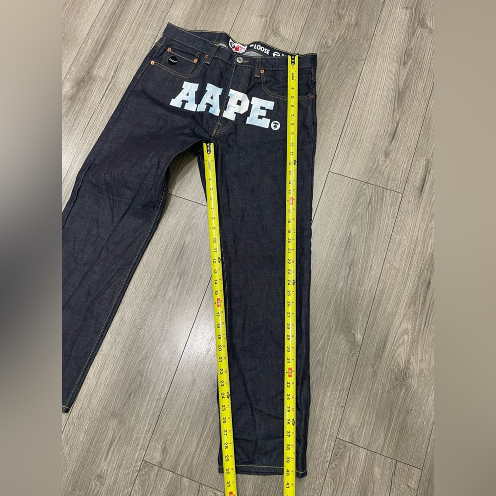 AAPE A Bathing Ape Bape Loose Denim Jeans Mens Sz 34X31 - Picture 4 of 15